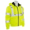 Deltaplus Hi-Vis Bomber Jacket, 300D Oxford Polyester with PU Coating, Fleece Liner, Class 3 Lime, M 62434 - alternate 2