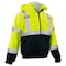 Deltaplus Hi-Vis Bomber Jacket, 300D Polyester with PU Coating, Hi-Viz Lime/Black, M 63345 - alternate 2