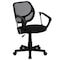 Flash Furniture Mesh Task Chair, 15-1/2" to 19-1/2", Fixed Arms, Black WA-3074-BK-A-GG - alternate 3