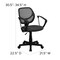 Flash Furniture Mesh Task Chair, 15-1/2" to 19-1/2", Fixed Arms, Gray WA-3074-GY-A-GG - alternate 3