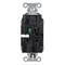 Hubbell Wiring Device-Kellems Duplex Straight Blade Receptacle, 5-20R, 20 A, 125V AC, 2 Pole, 3 Wire, Surface Mount, Grounded BR20STBK - alternate 2