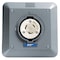 Hubbell Wiring Device-Kellems Locking Receptacle, L6-20R, 20 A, 250V AC, Single Phase, 2 Pole, Flush Mount, Screw Terminals, Gray HBL2320SR2 - alternate 2