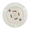 Hubbell Wiring Device-Kellems Locking Receptacle, L15-30R, 30 A, 250V AC, Three Phase, 3 Pole, Flush Mount, White HBL2726ST - alternate 1