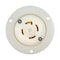 Hubbell Wiring Device-Kellems Locking Receptacle, L16-30R, 30 A, 480V AC, Three Phase, 3 Pole, Flush Mount, White HBL2736ST - alternate 1