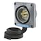 Hubbell Wiring Device-Kellems Watertight Flanged Locking Inlet, 30 A, 120/208V AC, Three Phase, 4 Pole, Flush Mount, Gray, White HBL2815SW - alternate 2