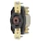 Hubbell Wiring Device-Kellems Locking Receptacle, L22-30R, 30 A, 277/480V AC, Three Phase, 4 Pole, Flush Mount, Screw Terminals HBL2820 - alternate 2