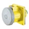 Hubbell Wiring Device-Kellems Watertight Pin & Sleeve Receptacle, 60 A, 125V AC, Single Phase, 2 Pole, IEC Grounding, Yellow HBL360R4W - alternate 2