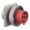 Hubbell Wiring Device-Kellems Watertight Pin & Sleeve Inlet, 100 A, 480V AC, Three Phase, 3 Pole, IEC Grounding, Red HBL4100B7W - alternate 2