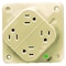 Hubbell Wiring Device-Kellems Straight Blade Receptacle, 5-15R, 15 A, 125V AC, 2 Pole, 3 Wire, Surface Mount, Grounded HBL415HI - alternate 2
