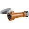 Hubbell Wiring Device-Kellems Watertight Pin & Sleeve Connector, 30 A, 125/250V AC, Single Phase, 3 Pole, IEC Grounding, Orange HBL430C12W - alternate 2