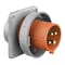 Hubbell Wiring Device-Kellems Watertight Pin & Sleeve Inlet, 60 A, 125/250V AC, Single Phase, 3 Pole, IEC Grounding, Orange HBL460B12W - alternate 2