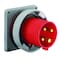 Hubbell Wiring Device-Kellems Watertight Pin & Sleeve Inlet, 60 A, 480V AC, Three Phase, 3 Pole, IEC Grounding, Red HBL460B7W - alternate 3