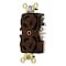 Hubbell Wiring Device-Kellems Duplex Locking Receptacle, L5-15R, 15 A, 125V AC, Single Phase, 2 Pole, Flush Mount, Brown HBL4700 - alternate 2