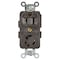 Hubbell Wiring Device-Kellems Duplex Locking Receptacle, L5-15R, 15 A, 125V AC, Single Phase, 2 Pole, Flush Mount, Brown HBL4792 - alternate 2