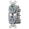 Hubbell Wiring Device-Kellems Straight Blade Receptacle, 5-15R, 15 A, 125V AC, 2 Pole, 3 Wire, Flush Mount, Grounded HBL8200GY - alternate 2