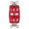 Hubbell Wiring Device-Kellems Straight Blade Receptacle, 5-15R, 15 A, 125V AC, 2 Pole, 3 Wire, Flush Mount, Grounded HBL8200RED - alternate 2