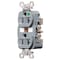 Hubbell Wiring Device-Kellems Duplex Straight Blade Receptacle, 5-20R, 20 A, 125V AC, 2 Pole, 3 Wire, Flush Mount, Grounded HBL8300GY - alternate 2