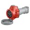 Hubbell Wiring Device-Kellems Watertight Pin & Sleeve Connector, 30 A, 277/480V AC, Three Phase, 4 Pole, IEC Grounding, Red HBLS530C7W - alternate 2