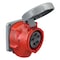 Hubbell Wiring Device-Kellems Pin & Sleeve Receptacle, 30 A, 277/480V AC, Three Phase, 4 Pole, IEC Grounding, Red, NEMA 4X HBLS530R7W - alternate 2