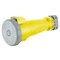 Hubbell Wiring Device-Kellems Watertight Pin & Sleeve Connector, 100 A, 125/250V AC, Single Phase, 3 Pole, IEC Grounding, Yellow M4100C12 - alternate 2