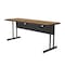 Correll Rectangle Computer or Training Desk Height Work Station, 24" W, 72" L, 29" H, Medium Oak WS2472-06 - alternate 5