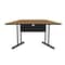 Correll Trapezoid Computer or Training Desk Height Work Station, 30" W, 60" L, 29" H, Medium Oak WS3060TR-06 - alternate 2