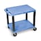 Luxor AV Cart - 26"H - Two Shelf with Cabinet and Electric -Blue / Black WT26BUE-B - alternate 2