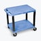 Luxor AV Cart - 26"H - Two Shelf with Cabinet and Electric -Blue / Black WT26BUE-B - alternate 1