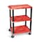 Luxor Tuffy Utility Cart - Three Shelves - Red with Black Legs WT34RS - alternate 2