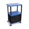 Luxor AV Cart with 3 Shelves, Cabinet and Black Legs, 42"H WT42BUC2E-B - alternate 2