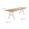 Flash Furniture Rectangle Folding Table, Wood Top, Wood Grain XA-3096-BIRCH-M-GG - alternate 6