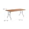 Flash Furniture Rectangle Folding Table, 36" W, 72" L, 30" H, Wood Top, Wood Grain XA-3672-P-GG - alternate 3