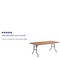 Flash Furniture Rectangle Folding Table, 36" W, 72" L, 30" H, Wood Top, Wood Grain XA-3672-P-GG - alternate 7