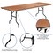 Flash Furniture Rectangle Folding Table, 36" W, 96" L, 30" H, Wood Top, Wood Grain XA-3696-P-GG - alternate 9