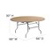 Flash Furniture Round Folding Table, 66" W, 66" L, 30" H, Wood Top, Wood Grain XA-66-BIRCH-M-GG - alternate 7