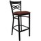 Flash Furniture Restaurant Stool, X Back, Burgundy Seat XU-6F8BXBK-BAR-BURV-GG - alternate 3