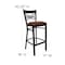 Flash Furniture Restaurant Stool, X Back, Burgundy Seat XU-6F8BXBK-BAR-BURV-GG - alternate 9