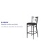 Flash Furniture Restaurant Barstool, Metal X Bck, Blk Vny XU-6F8B-CLR-BAR-BLKV-GG - alternate 6