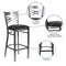 Flash Furniture Restaurant Barstool, Metal X Bck, Blk Vny XU-6F8B-CLR-BAR-BLKV-GG - alternate 3