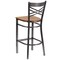 Flash Furniture Restaurant Barstool, Metal X Bck, Nat Woo XU-6F8B-CLR-BAR-NATW-GG - alternate 6