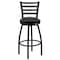 Flash Furniture 32" Black Ladder Back Swivel Metal Barstool XU-6F8B-LADSWVL-BLKV-GG - alternate 10