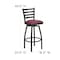 Flash Furniture Restaurant Stool, Ladder Back, Burg Seat XU-6F8B-LADSWVL-BURV-GG - alternate 3