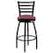 Flash Furniture Restaurant Stool, Ladder Back, Burg Seat XU-6F8B-LADSWVL-BURV-GG - alternate 4