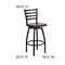 Flash Furniture Restaurant Stool, Ladder Back, Mah Seat, Material: Wood XU-6F8B-LADSWVL-MAHW-GG - alternate 2