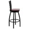 Flash Furniture Restaurant Stool, Ladder Back, Mah Seat, Material: Wood XU-6F8B-LADSWVL-MAHW-GG - alternate 5
