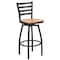 Flash Furniture Restaurant Stool, Ladder Back, Nat Seat, Seat Height Range: 30-1/4" XU-6F8B-LADSWVL-NATW-GG - alternate 8