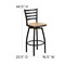 Flash Furniture Restaurant Stool, Ladder Back, Nat Seat, Seat Height Range: 30-1/4" XU-6F8B-LADSWVL-NATW-GG - alternate 3