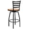 Flash Furniture Restaurant Stool, Ladder Back, Nat Seat, Seat Height Range: 30-1/4" XU-6F8B-LADSWVL-NATW-GG - alternate 4