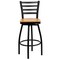 Flash Furniture Restaurant Stool, Ladder Back, Nat Seat, Seat Height Range: 30-1/4" XU-6F8B-LADSWVL-NATW-GG - alternate 6