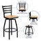 Flash Furniture Restaurant Stool, Ladder Back, Nat Seat, Seat Height Range: 30-1/4" XU-6F8B-LADSWVL-NATW-GG - alternate 5
